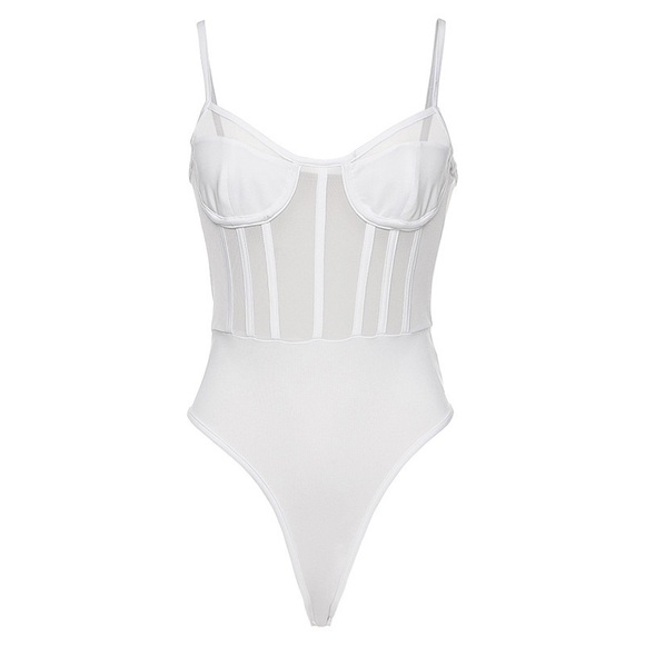 Woman adult sheer crop top- white - Picture 8 of 8